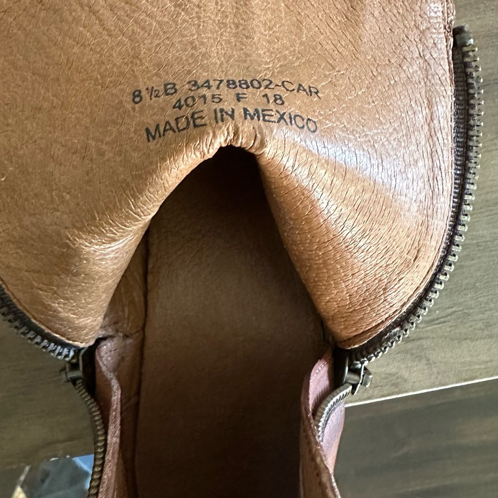 Frye Carly Womens’s Double Zipper Leather Ankle Boots Size 8-1/2 - Picture 4 of 4